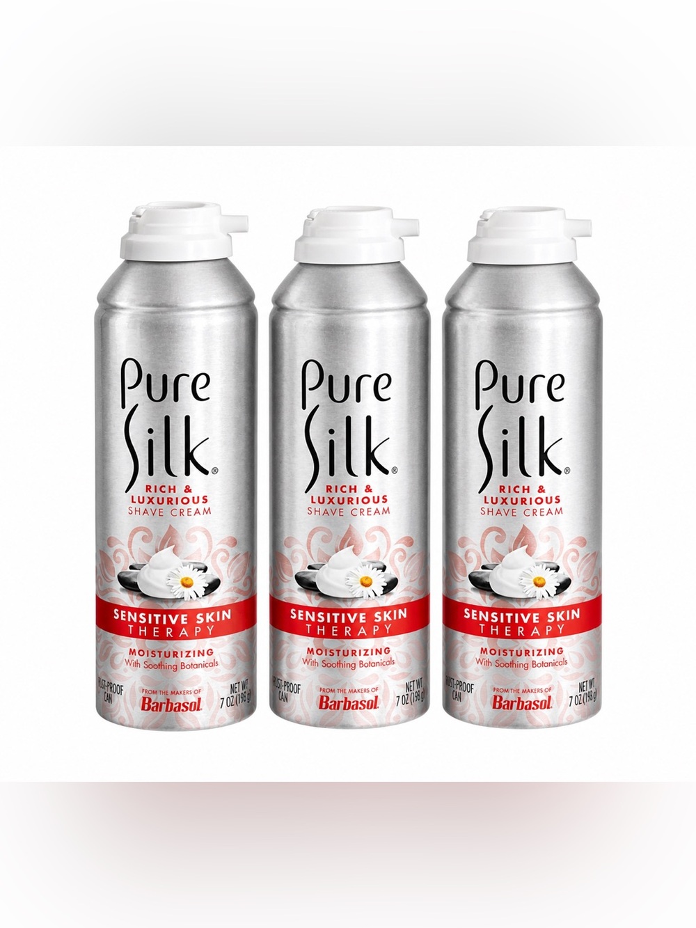 New Pure Silk Sensitive Skin Shaving Cream, Set of 3